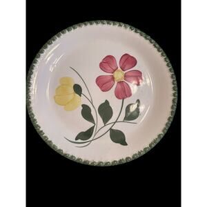 Vintage Blue Ridge Southern Pottery Plate with Flowers 9.5" Hand Painted cottage